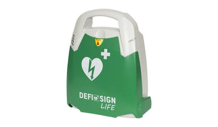 Automatický externý defibrilátor v obci Pôtor.
