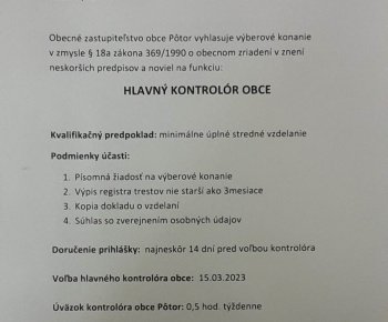 Aktuality / Výberové konanie - kontrolór obce - foto