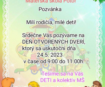 Aktuality / Deň otvorených dverí v MŠ a zápis do MŠ, 24.5.2023. - foto