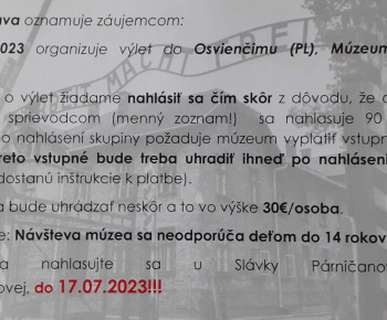 Aktuality / Výlet do Osvienčimu, 7.10.2023. - foto