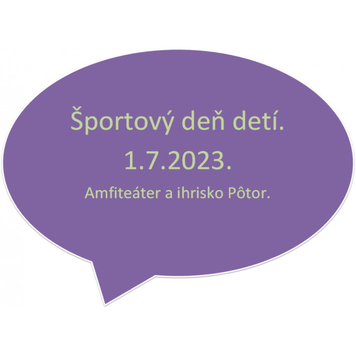 Pozvánka na Športový deň detí, 1.7.2023. Foto vo fotogalérii.